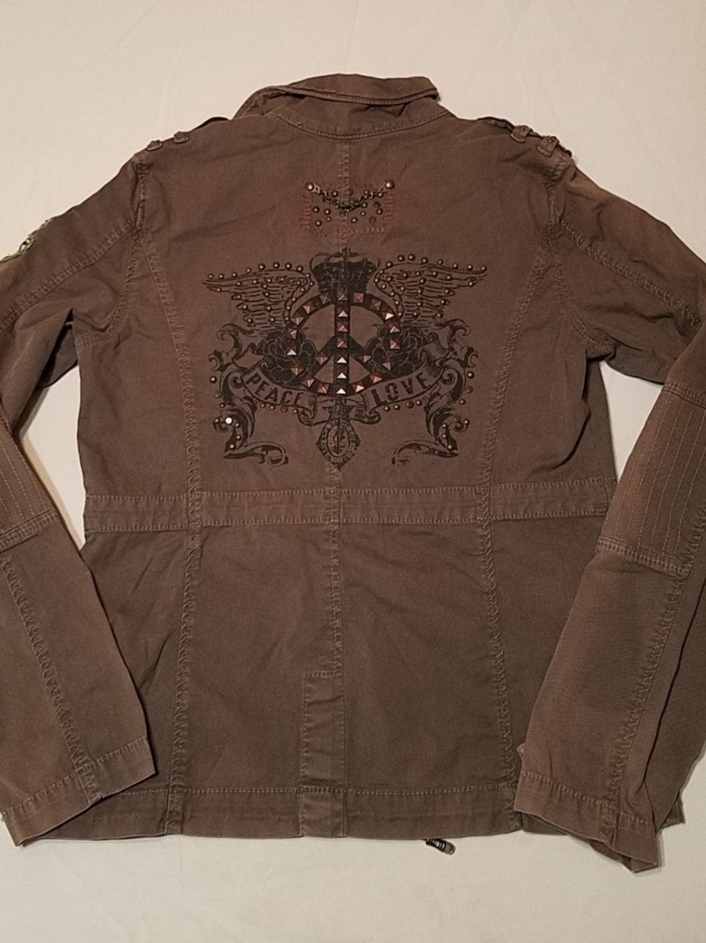 Guess Embellished Peace & Love Utility Jacket